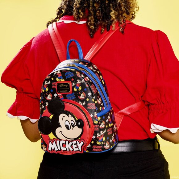 New Loungefly Mickey Mouse Classic All-Over Print Mini Backpack Disney